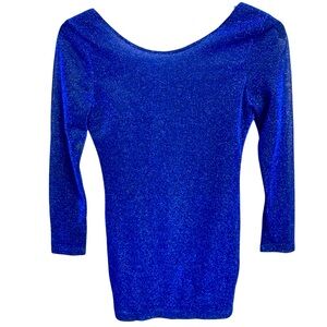 Blue 3/4 Sleeve Fitted Mini Dress‎
